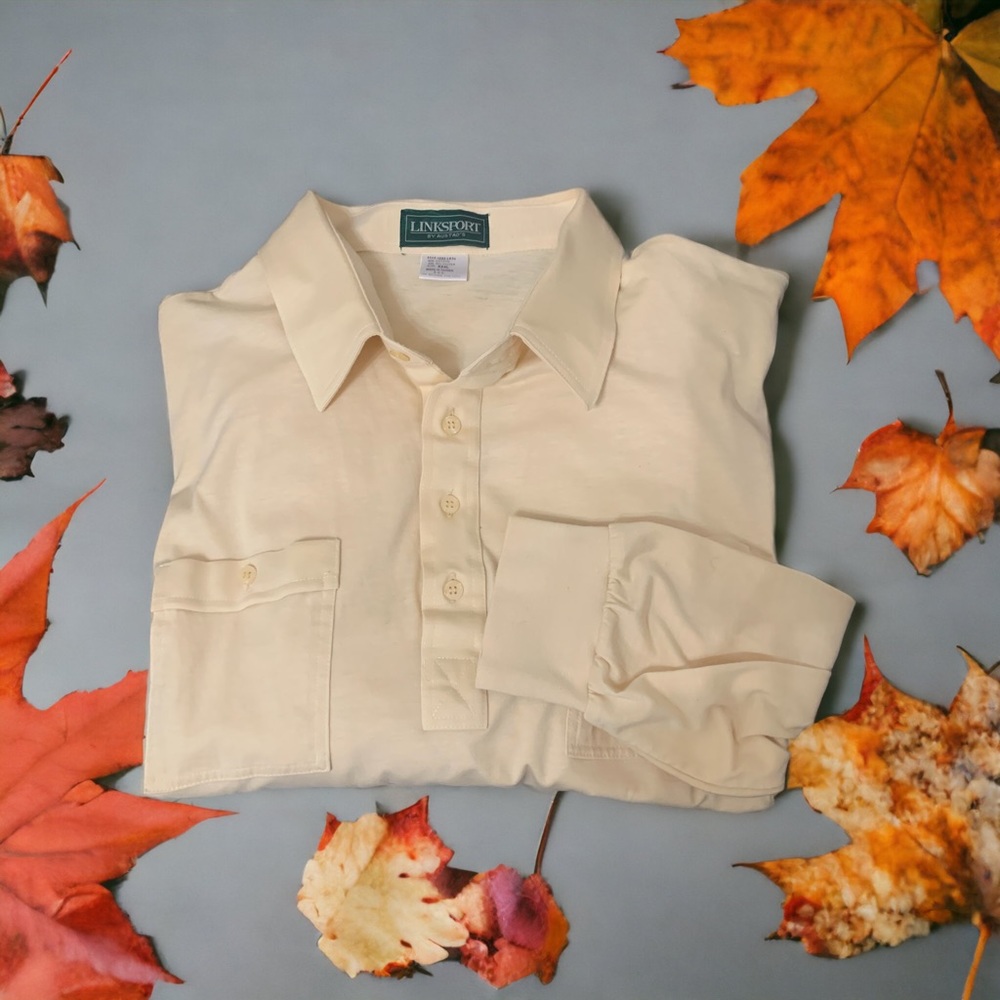 Vintage Linksport By Austads Men’s Long Sleeve Golf Shirt Size 3X Light Yellow